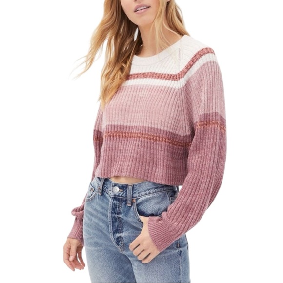 Aeropostale Sweaters - Aeropostale Blocked Stripe Cropped Crew Sweater – Size Small